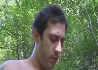 Outdoors blowjob from a senile granny